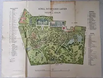 Dahlem Berlin Königl. Botanischer Garten Landkarte 37 x 47 cm