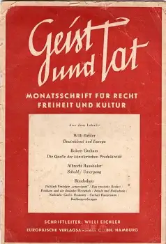 Zeit und Tat Monatsschrift für Recht Freiheit und Kultur Dezember 1946