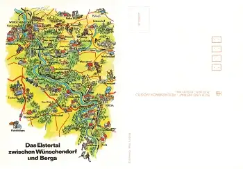 Das Elstertal zwischen Wünschendorf und Berga Künstlerkarte Mau * 1987