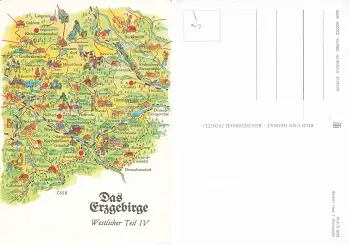 Das Erzgebirge Westlicher Teil IV Künstlerkarte J. Mau * 1979