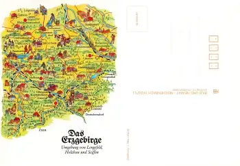 Das Erzgebirge Umgebung von Lengefeld Holzhau und Seiffen Künstlerkarte J. Mau * 1987