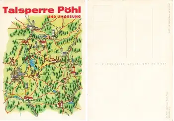 Talsperre Pöhl und Umgebung Künstlerkarte Rahm * 1968