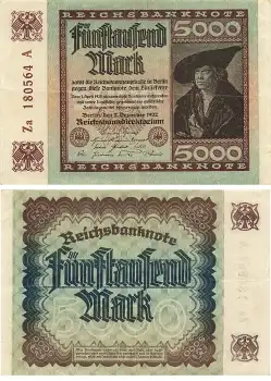 5000 Mark Reichsbanknote 2. Dezember 1922 Kaufmann Imhof RO80d DEU-91d