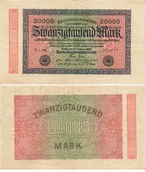 20000 Mark Reichsbanknote 20. Februar 1923 RO84d DEU-95d