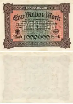 Eine Million Mark Reichsbanknote 20. Februar 1923 RO85 DEU-96