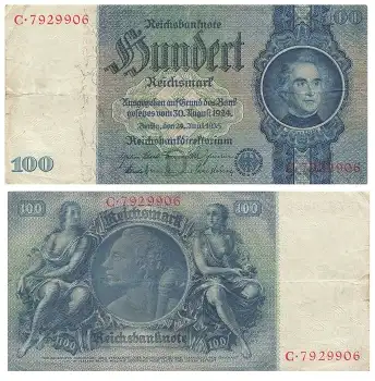 Hundert Reichsmark Justus Liebig 24. Juni 1933 RO176a  DEU-211a