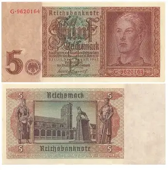 Fünf Reichsmark Hitlerjunge 1. August 1942 RO179a  DEU-220a