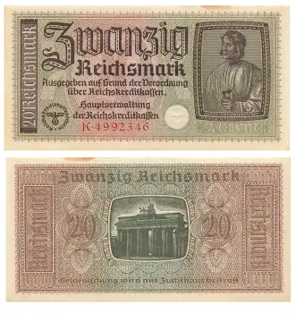 Zwanzig Reichsmark Reichskreditkasse RO554 ZWK-5