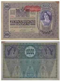 Zehntausend Kronen 10000 Oesterreich Ungarische Bank 2. November 1918 DEUTSCHÖSTERREICH