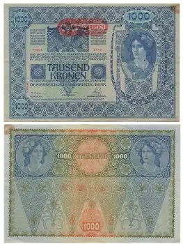 Tausend Kronen 1000 Oesterreich Ungarische Bank 2. Jänner 1902 DEUTSCHÖSTERREICH