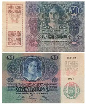 Fünfzig Kronen 50 Oesterreichisch Ungarische Bank 2. Jänner 1914