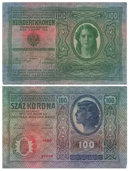 Hundert Kronen 100 Oesterreichisch Ungarische Bank 2. Jänner 1912