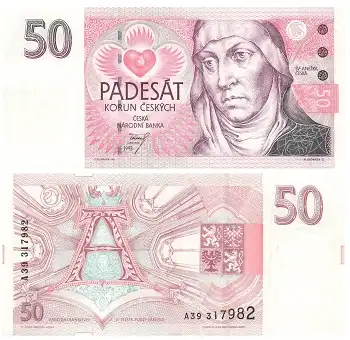 CZECH REPUBLIC TSCHECHISCHE REPUBLIK  50 Korun 1993 Banknote 