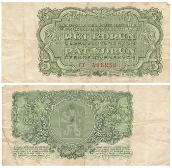 Ceskoslovenskych Pet Korun 5 1961 Banknote