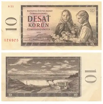 Ceskoslovenskych 10 Desat Korun 1960 Banknote