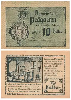 Prägarten Gemeinde 10 Heller 1920 Notgeld