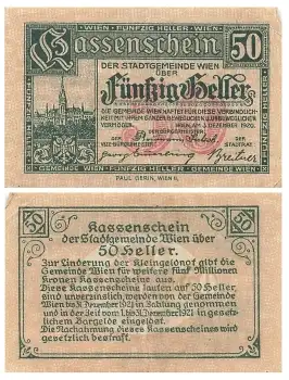 Wien 50 Heller 1920 Notgeld