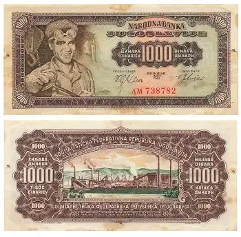 Jugoslawien 1000 dinar 1963 Banknote