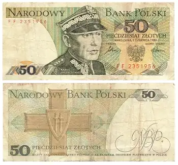 Polen 50 Piecdziesiat Zlotych 1986 Banknote