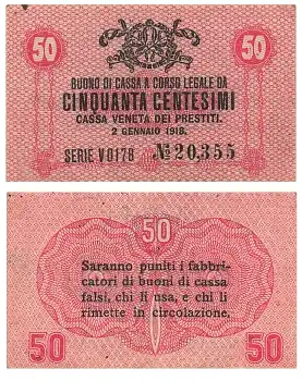Italien 50 Cinquanta centesimi 1918 Banknote