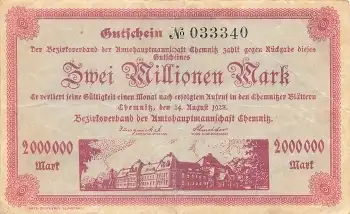 Chemnitz Zwei Millionen Mark 1923 Notgeld