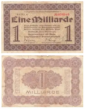 Dresden Neustadt Eine Milliarde Mark 1923 Notgeld