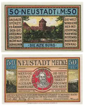 Neustadt Mecklenburg 50 Pfennig 1921 Notgeld