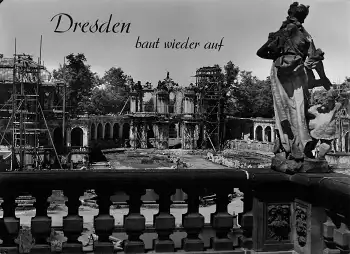 Dresden Zwinger im Wiederaufbau Zerstörung Grossfoto  um 1960