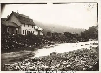 01778 Lauenstein Erzgebirge unterer Bahnhof Unwetterkatastrophe Grossfoto 1927