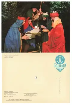 Dresdner Kreuzchor "kommet, Ihr Hirten..." Schallplattenkarte Colorvox um 1960