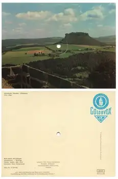 Sächsische Schweiz Lilienstein "weit hinter den Bergen..." Schallplattenkarte Colorvox um 1960