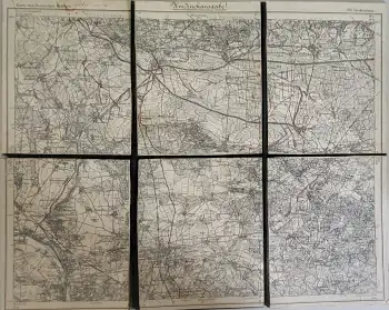 Großenhain und Umgebung Meßtischblatt 392 1907 auf Leinwand