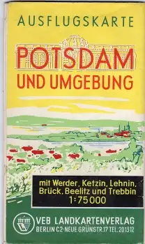 Potsdam und Umgebung Wanderkarte um 1960