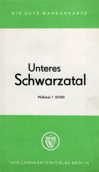 Unteres Schwarzatal Wanderkarte um 1957