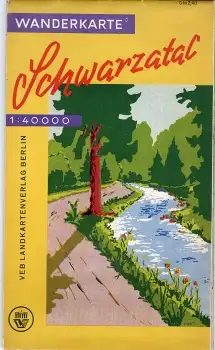 Schwarzatal Wanderkarte um 1962