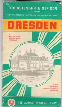 Dresden mit Lausitzer Bergland und Sächsischer Schweiz Osterzgebirge Touristenkarte 1967