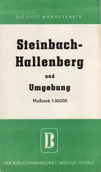 Steinbach-Hallenberg und Umgebung Wanderkarte um 1965