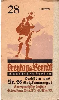 Dachstein und Salzkammergut Freytag Berndt Touristenkarte Nr 28 um 1936