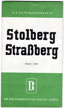 Stolberg Straßberg Wanderkarte um 1957