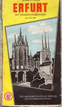 Erfurt Stadtplan um 1970