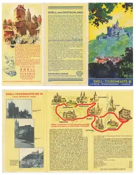 Leipzig Wernigerode Shell Tourenkarte 19 um 1936