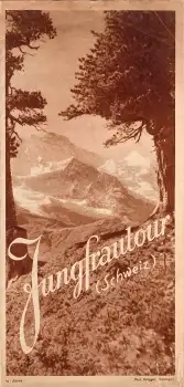 Jungfraubahn Schweiz Faltprospekt um 1930