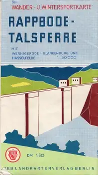 Rappbode Talsperre Wanderkarte um 1965