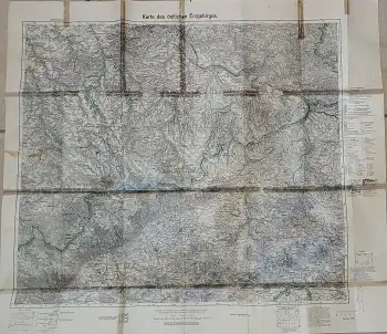 Östliches Erzgebirge Landkarte 1931 mit Jugendherbergen
