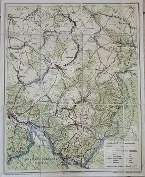 Erzgebirge Sayda Seiffen Schwartenberggebiet Wanderkarte 1951
