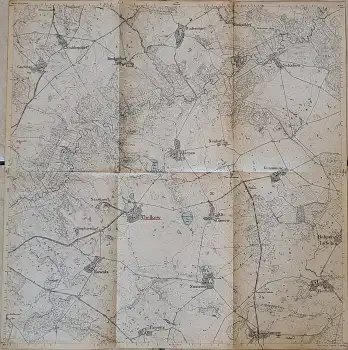 Thelkow und Umgebung Landkarte um 1900