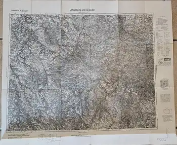 Dresden und Umgebung Einheitsblatt 101 Landkarte 1937