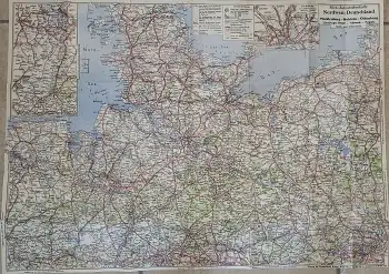 Nordwest Deutschland Silvia Autostrassenkarte um 1940