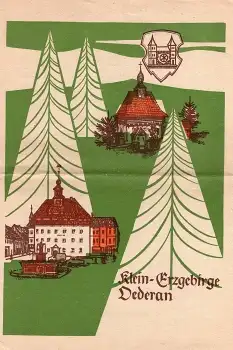 Oederan klein Erzgebirge Werbeprospekt um 1970