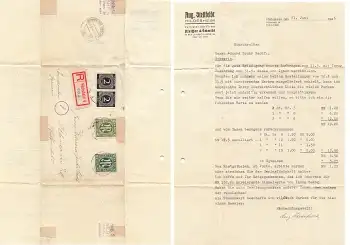 AM Post Michel 29 und 32 auf R-Brief Hildesheim Nach Schwerin o 26.6.1946